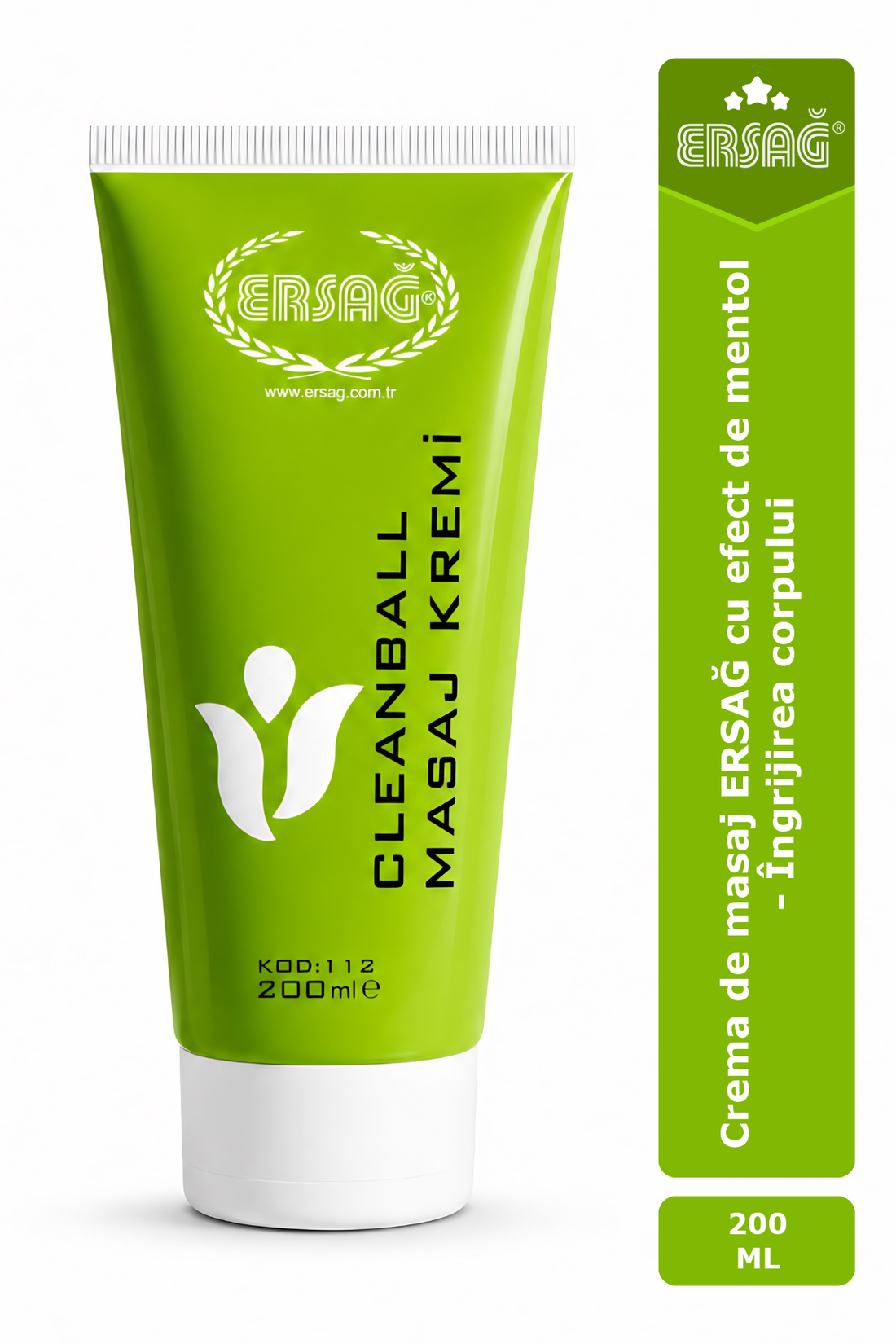 Imagine finală în limba română — Crema de masaj ERSAĞ cu efect de mentol 200 ML – Îngrijirea corpului