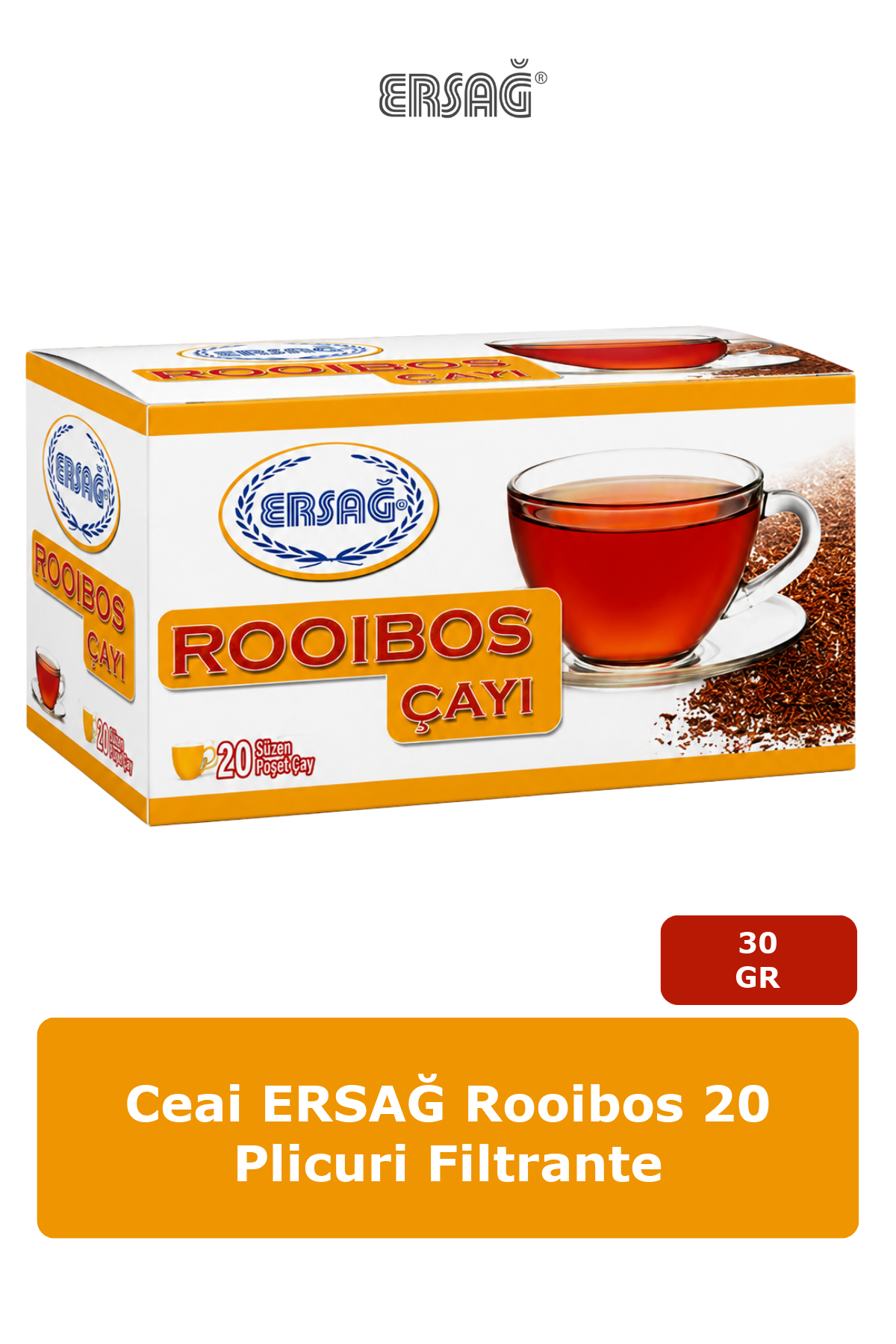 Imagine finală în limba română — Ceai ERSAĞ Rooibos 20 Plicuri Filtrante 30 Gr