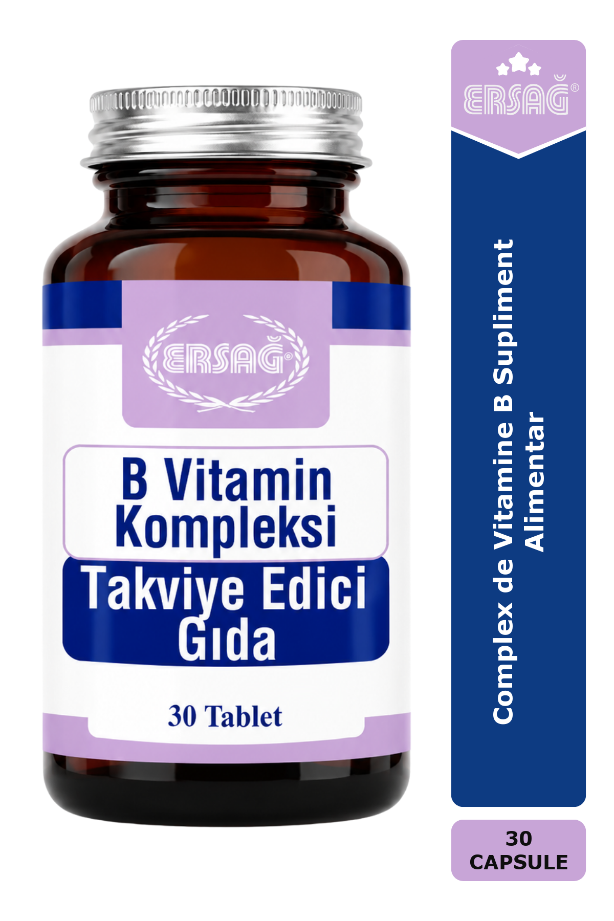 Imagine finală în limba română — ERSAĞ Complex de Vitamine B Supliment Alimentar 30 Capsule