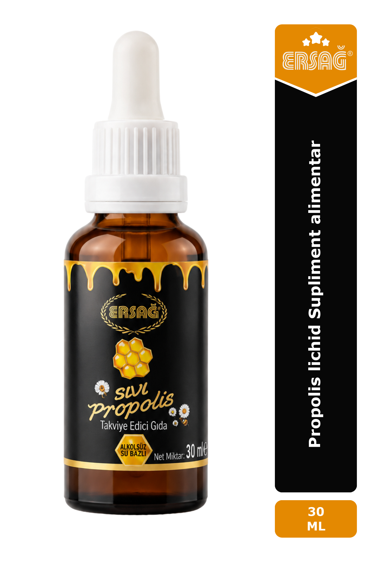 Imagine finală în limba română — ERSAĞ Propolis lichid 30 ML Supliment alimentar