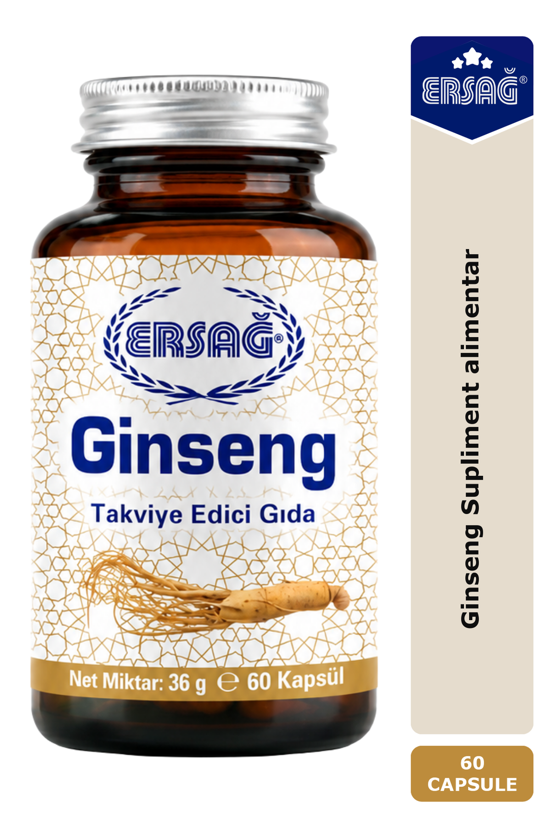 Imagine finală în limba română — ERSAĞ Ginseng Supliment alimentar 60 Capsule