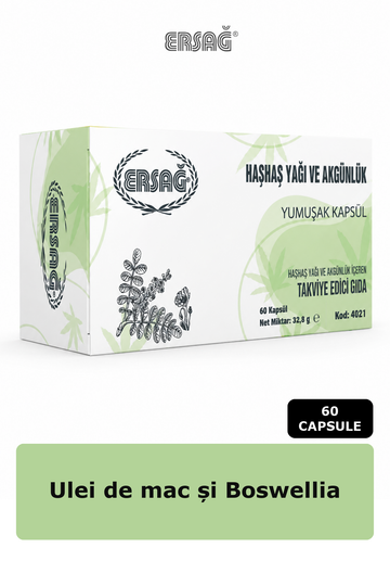 Imagine finală în limba română — ERSAĞ Ulei de mac și Boswellia, 60 capsule