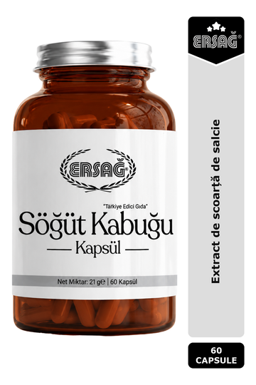 Imagine finală în limba română — ERSAĞ Extract de scoarță de salcie, 60 capsule