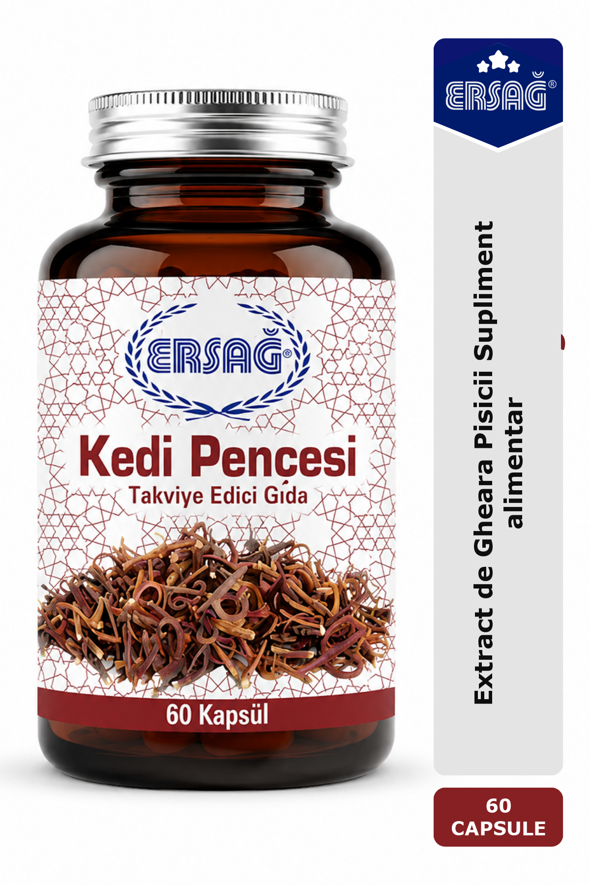 Imagine finală în limba română — ERSAĞ Extract de Gheara Pisicii Supliment alimentar 60 Capsule