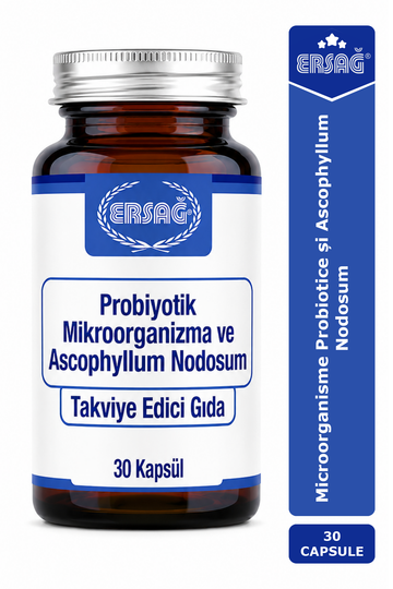 Imagine finală în limba română — ERSAĞ Microorganisme Probiotice și Ascophyllum Nodosum 30 Capsule