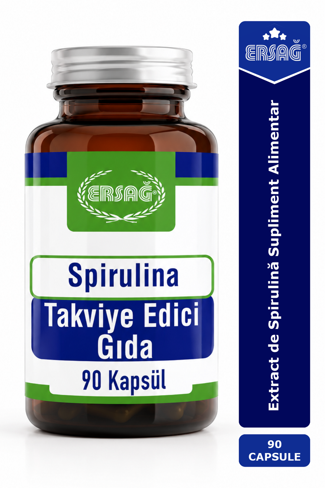 Imagine finală în limba română — ERSAĞ Extract de Spirulină Supliment Alimentar 90 Capsule