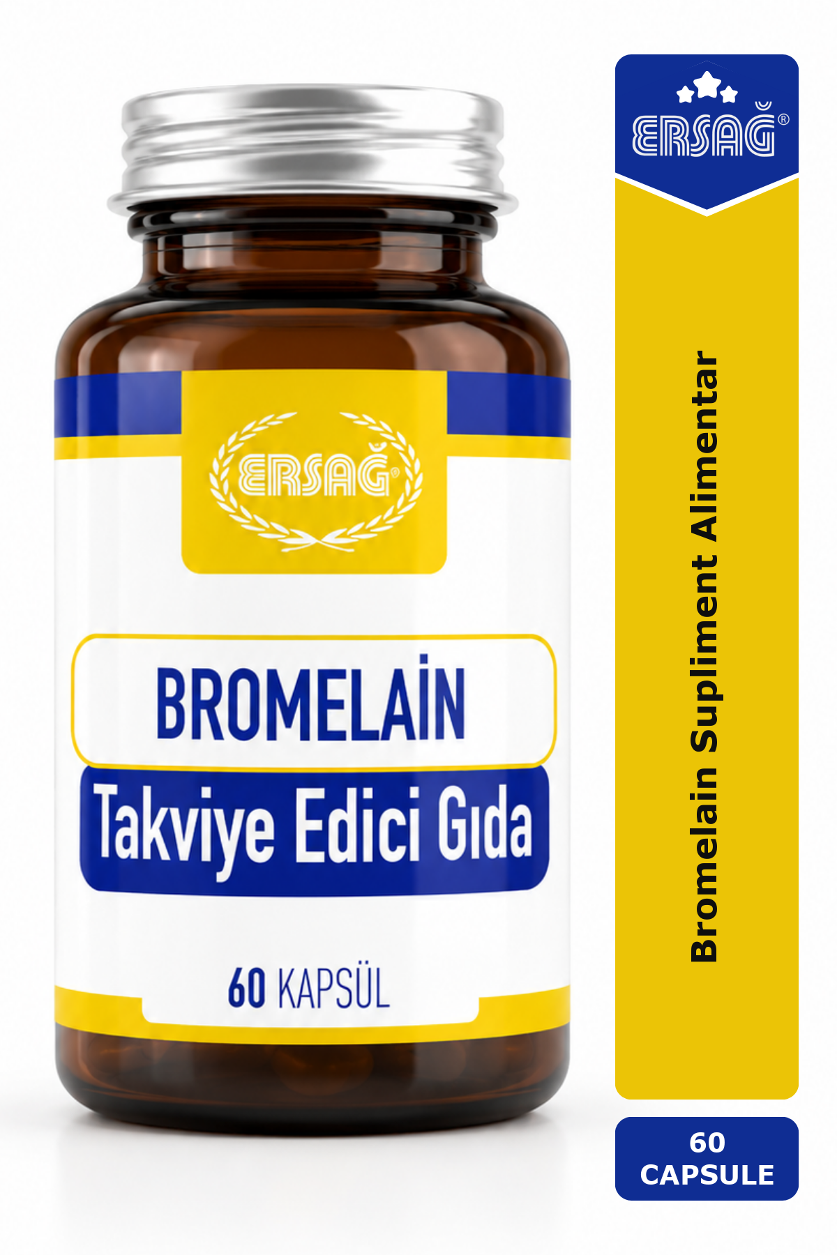 Imagine finală în limba română — ERSAĞ Bromelain Supliment Alimentar 60 Capsule
