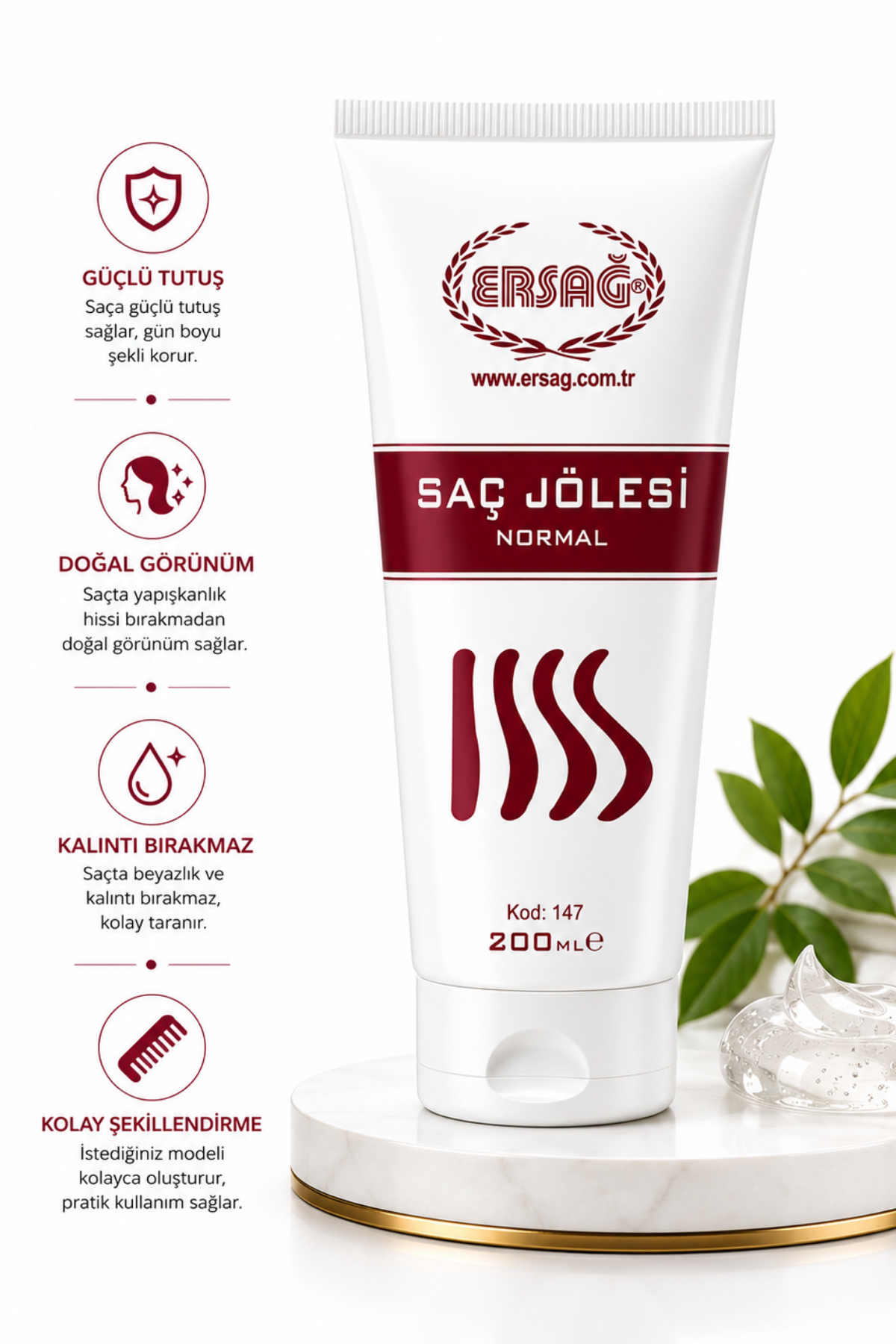 ERSAĞ Gel de Păr 200 ML - Aspect Normal