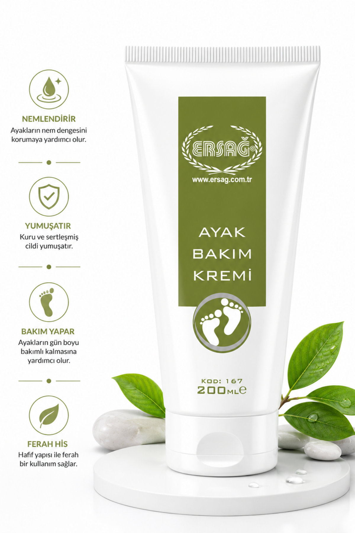 Cremă de Îngrijire pentru Picioare ERSAĞ 200 ML