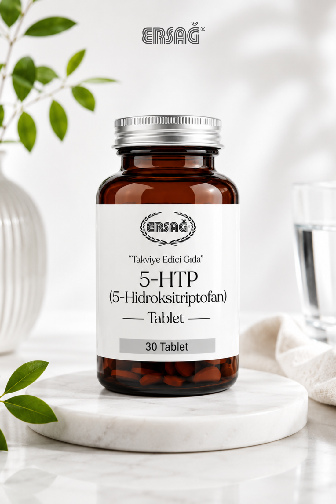 Imagine finală în limba română — ERSAĞ 5-HTP (hidroxitriptofan) – supliment alimentar, 30 comprimate