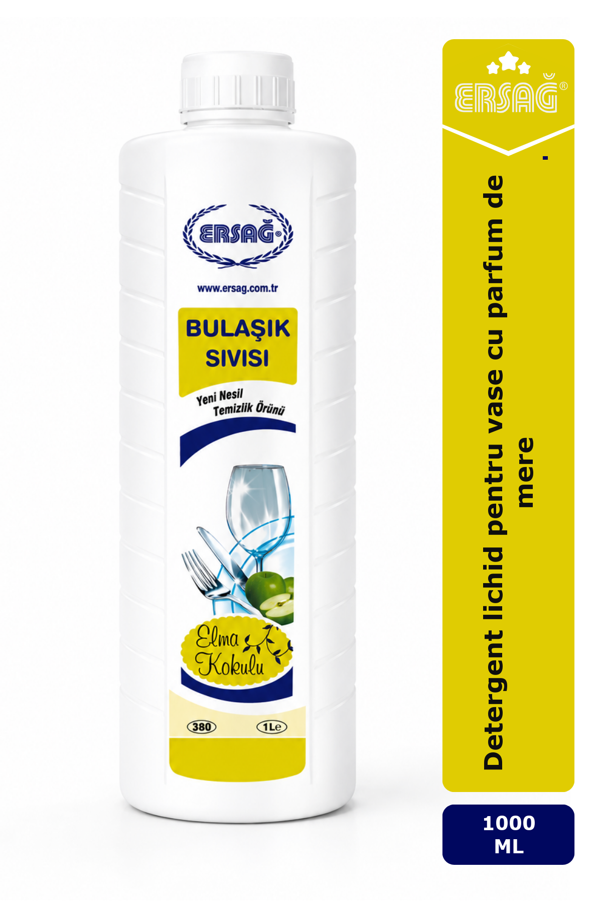 Imagine finală în limba română — ERSAĞ Detergent lichid pentru vase cu parfum de mere 1000 ML