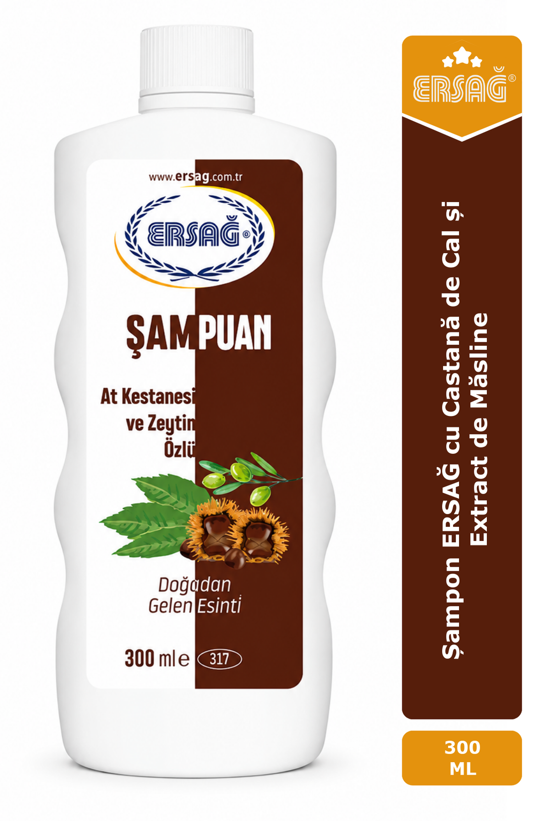 Imagine finală în limba română — Șampon ERSAĞ cu Castană de Cal și Extract de Măsline 300 ML