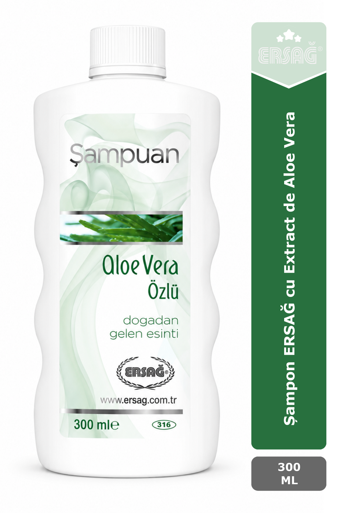 Imagine finală în limba română — Șampon ERSAĞ cu Extract de Aloe Vera 300 ML