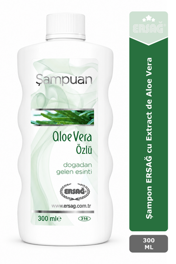Imagine finală în limba română — Șampon ERSAĞ cu Extract de Aloe Vera 300 ML
