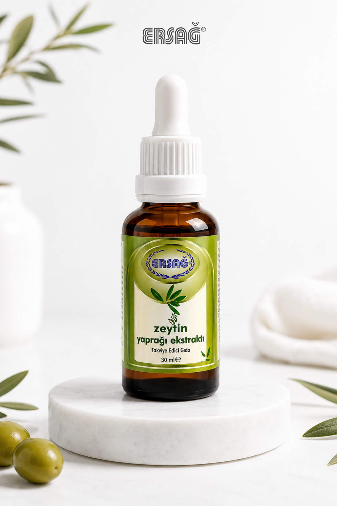 Imagine finală în limba română — ERSAĞ Extract de Frunze de Măslin Supliment Alimentar 30 ML