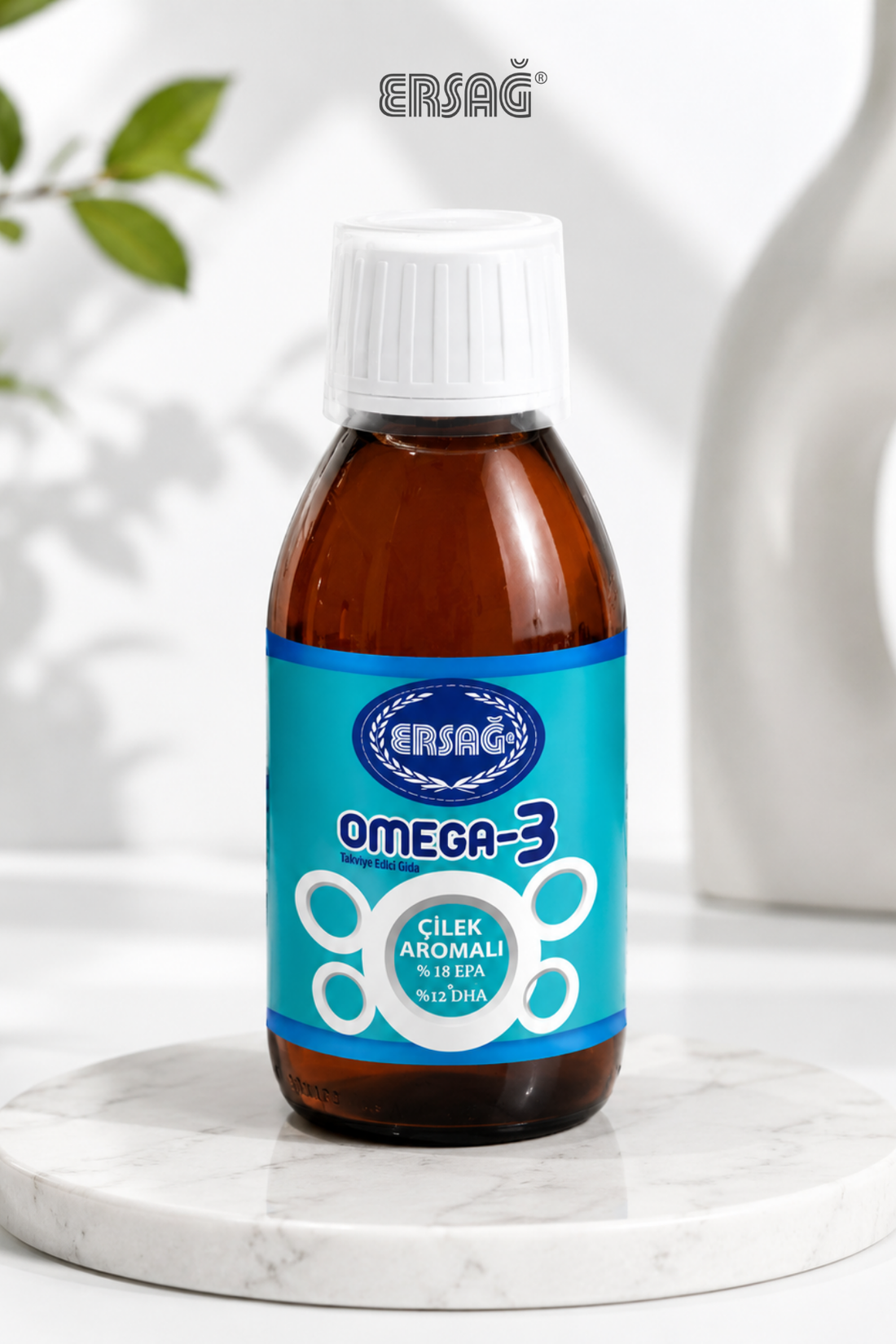 Imagine finală în limba română — ERSAĞ Omega-3 lichid cu aromă de căpșuni – supliment alimentar, 100 ml
