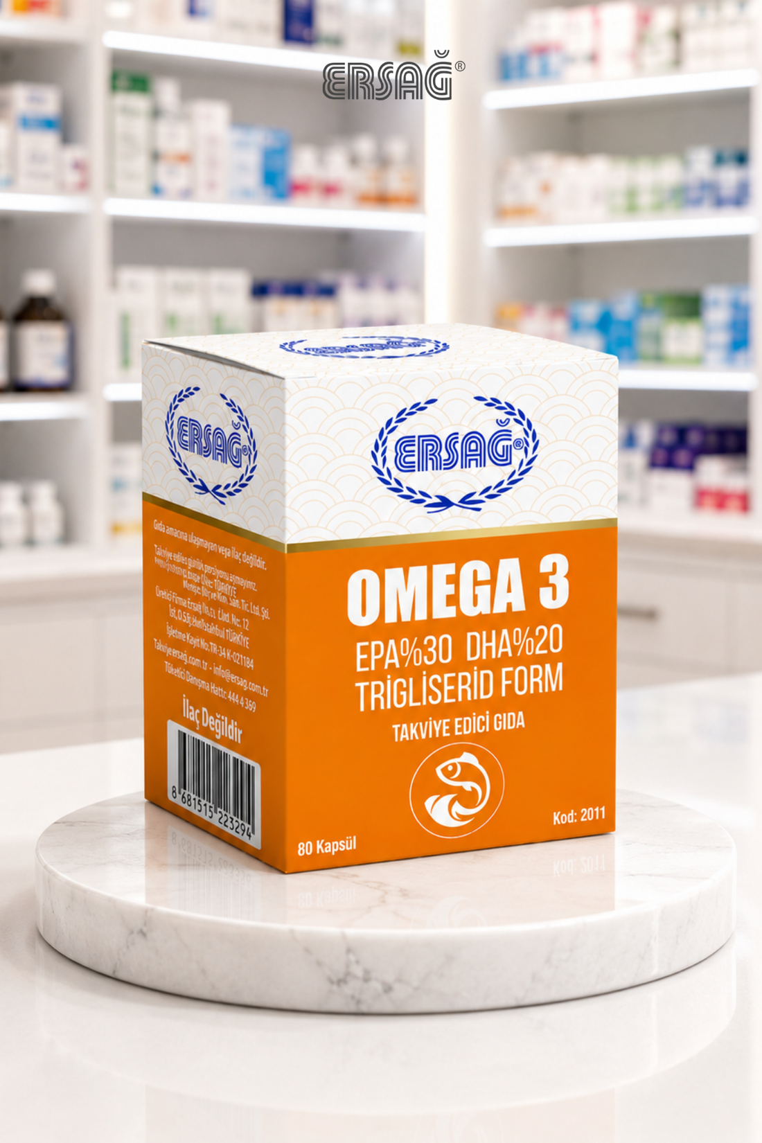 Imagine finală în limba română — ERSAĞ Omega 3 Supliment Alimentar 80 capsule