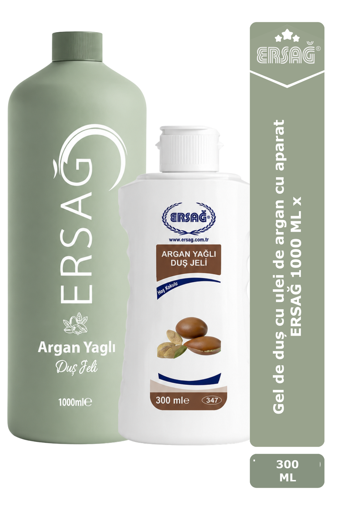 Imagine finală în limba română — Gel de duș cu ulei de argan cu aparat ERSAĞ 1000 ML x 300 ML