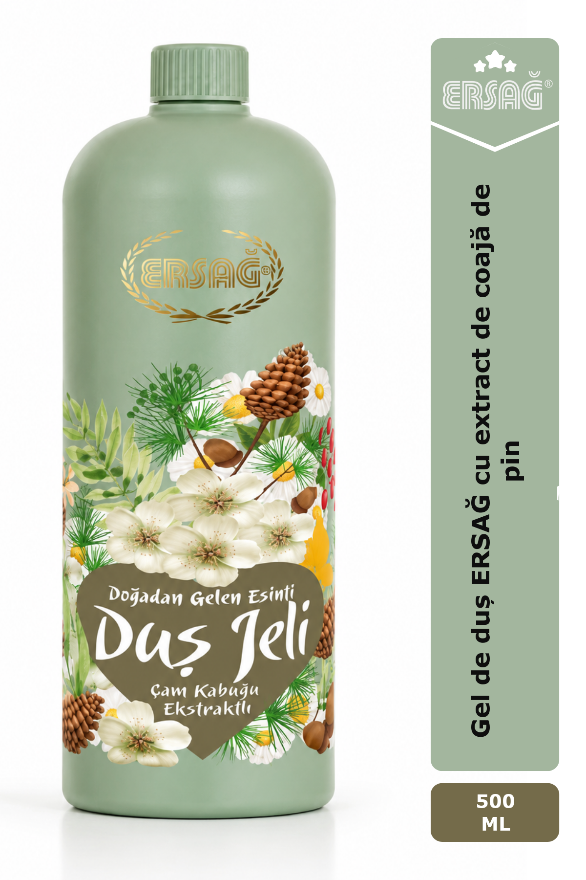 Imagine finală în limba română — Gel de duș ERSAĞ cu extract de coajă de pin 500 ML