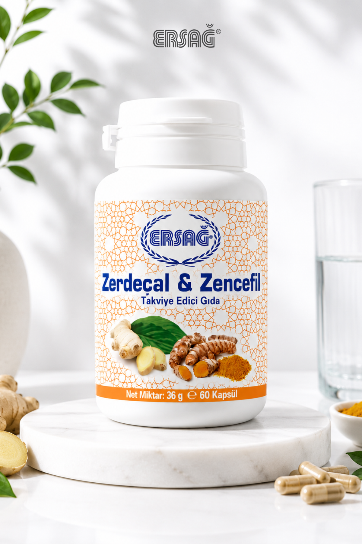 ERSAĞ Extract de Turmeric și Ghimbir Supliment alimentar 60 Capsule