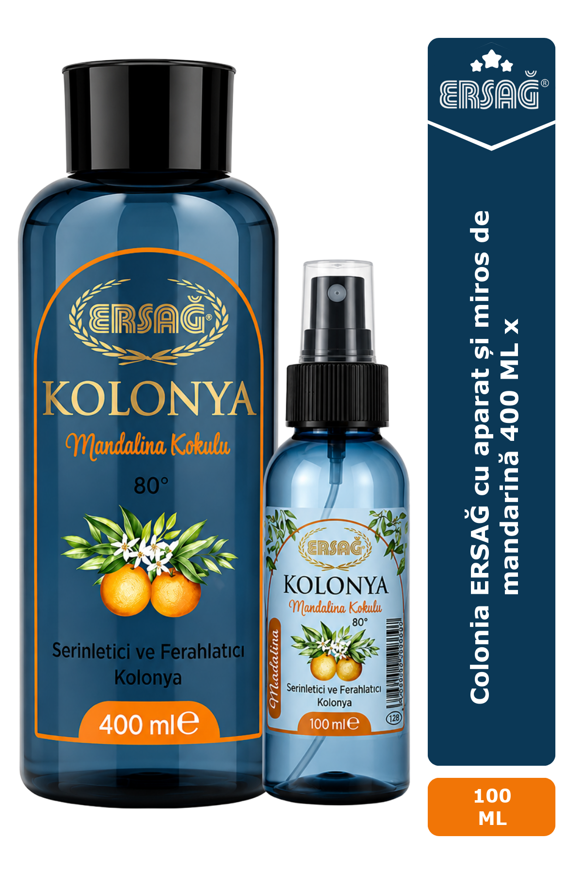 Imagine finală în limba română — Colonia ERSAĞ cu aparat și miros de mandarină 400 ML x 100 ML