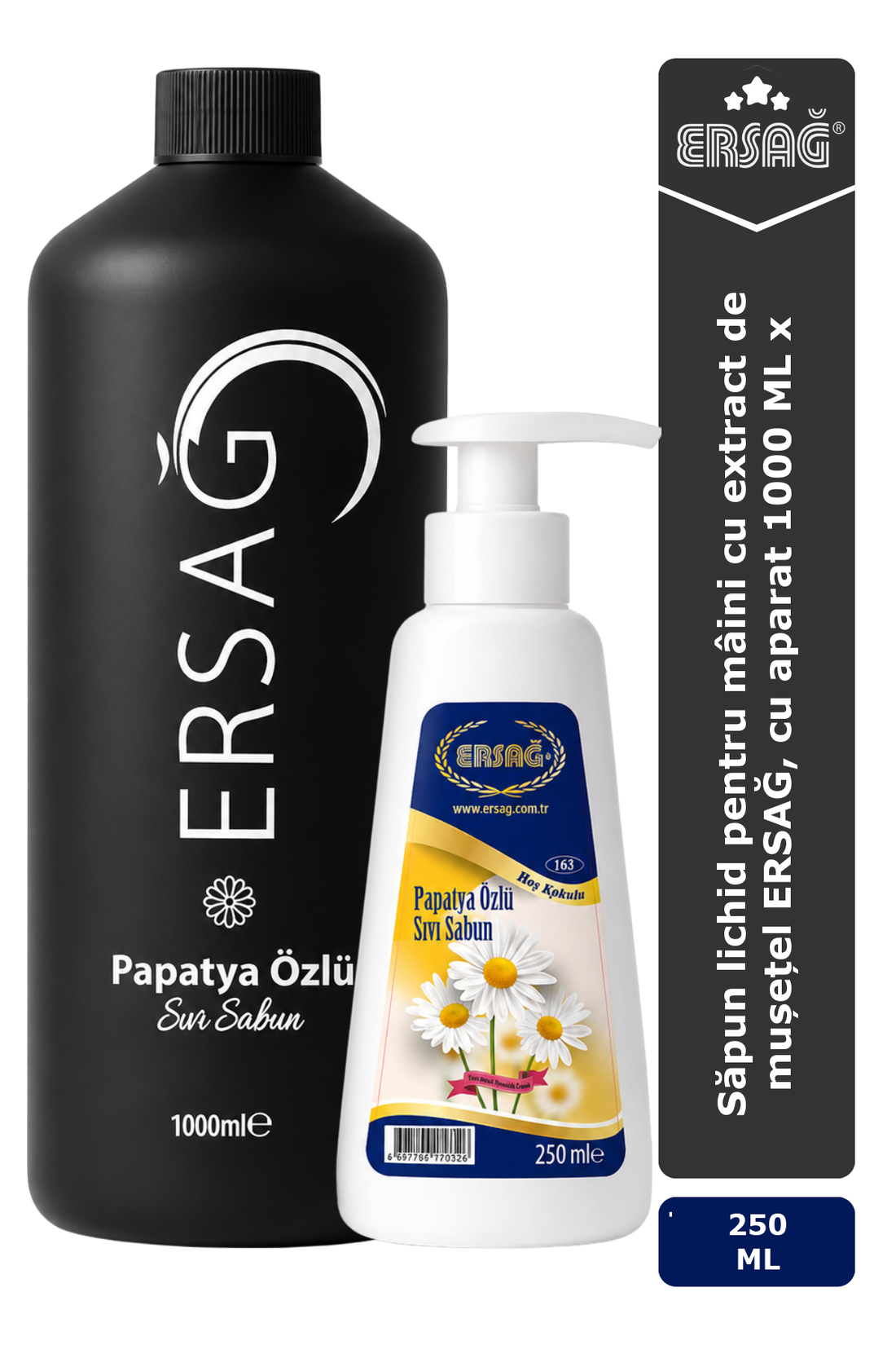 Imagine finală în limba română — Săpun lichid pentru mâini cu extract de mușețel ERSAĞ, cu aparat 1000 ML x 250 ML