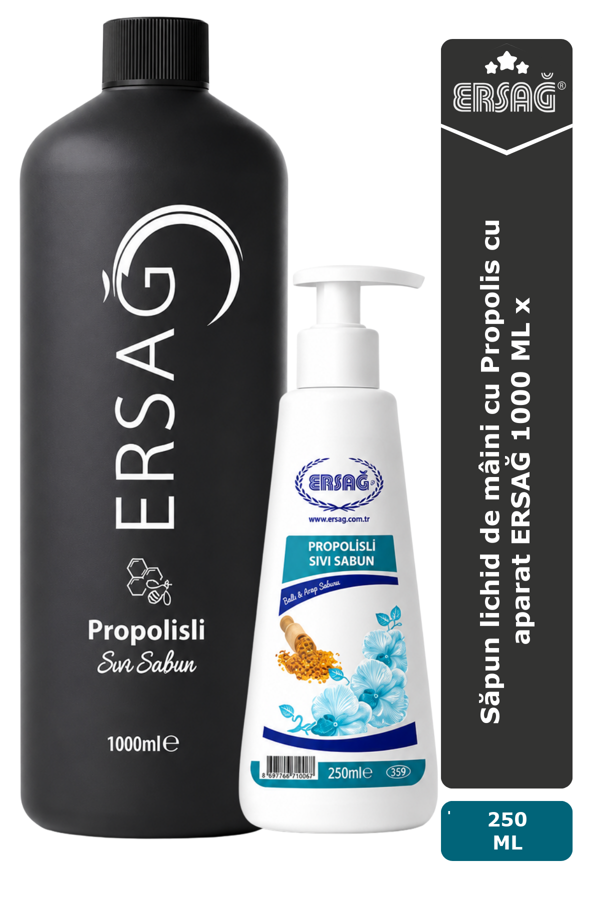 Imagine finală în limba română — Săpun lichid de mâini cu Propolis cu aparat ERSAĞ 1000 ML x 250 ML