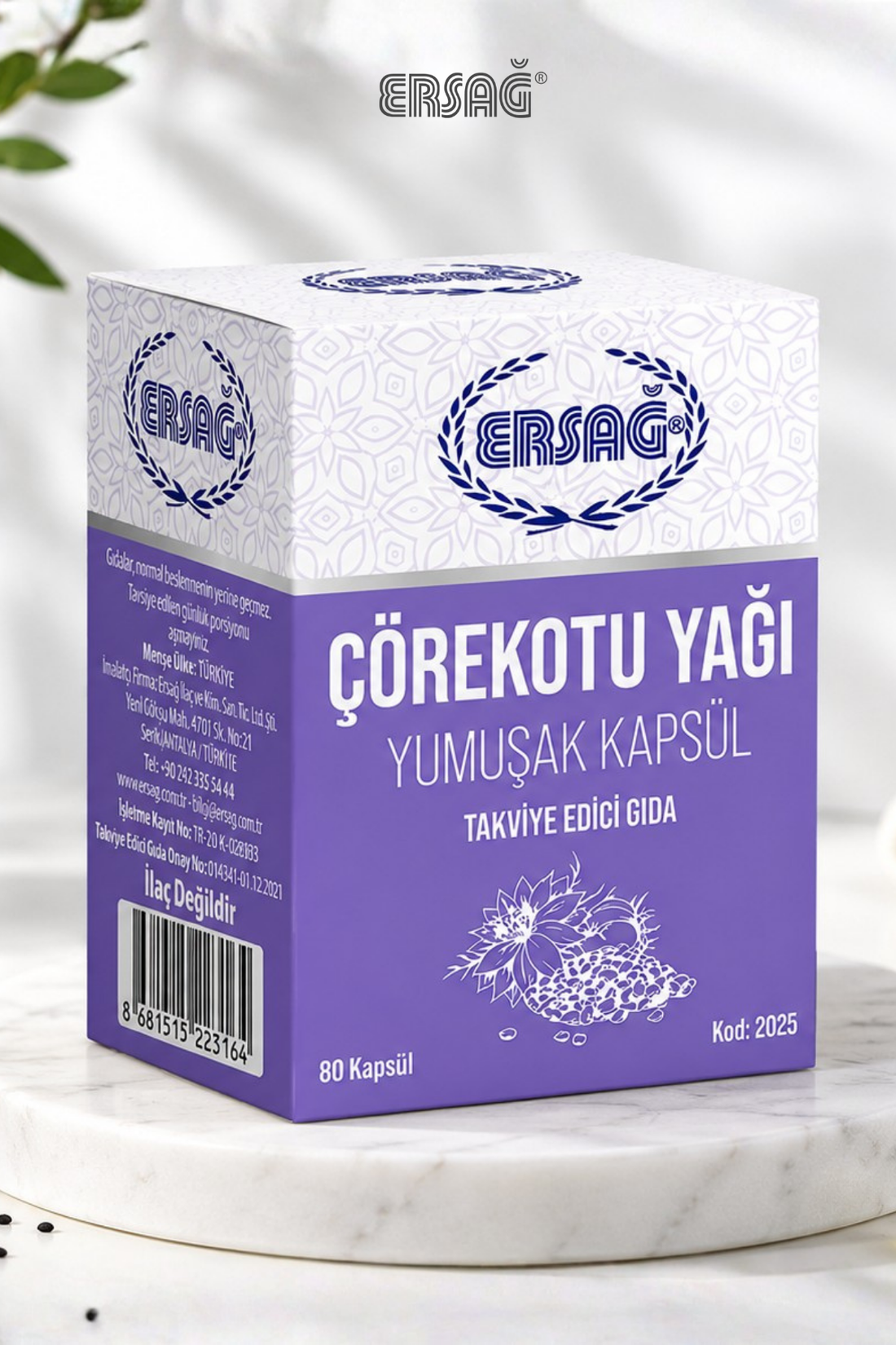 Imagine finală în limba română — ERSAĞ Ulei de Chimen Negru Capsule Gelatinoase 80 Capsule