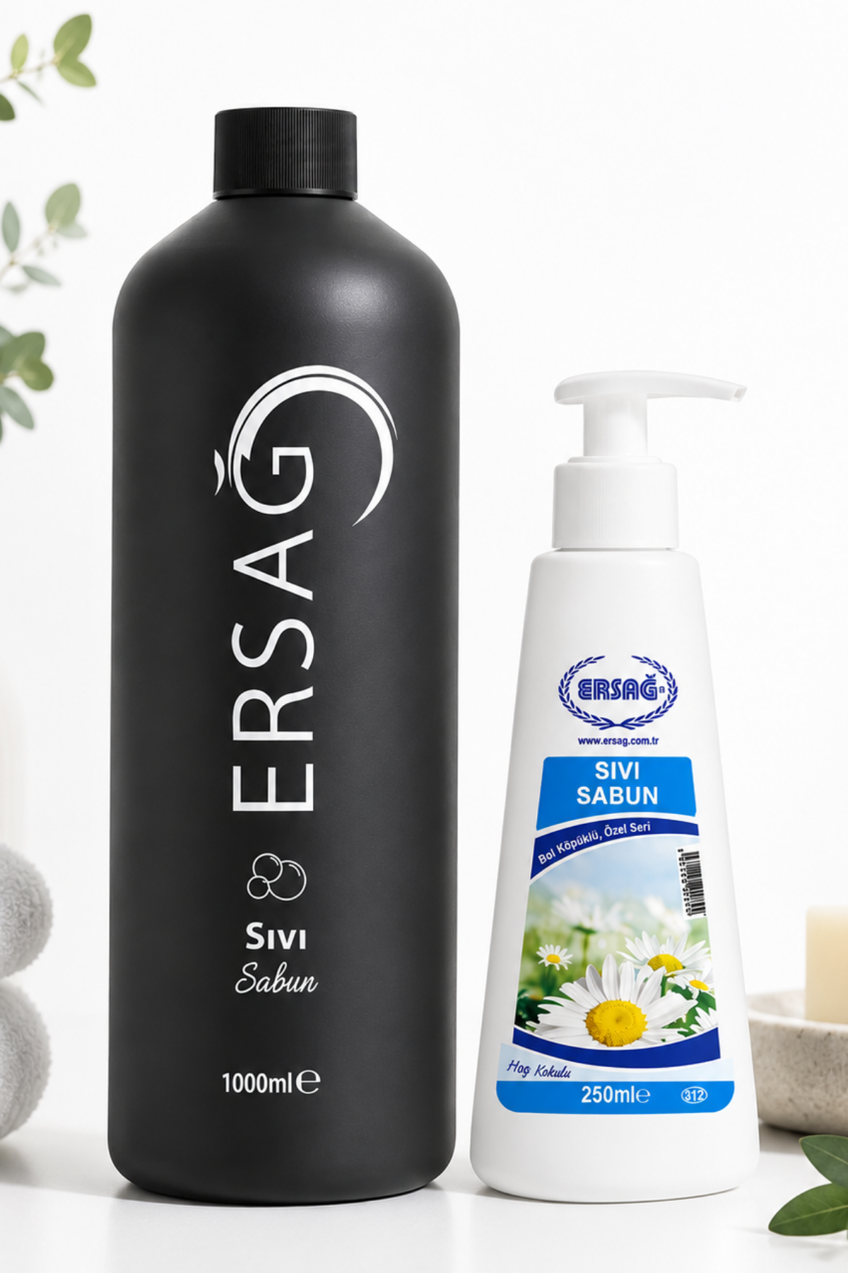 Set Săpun lichid pentru mâini ERSAĞ cu aparat 1000 ml + 250 ml