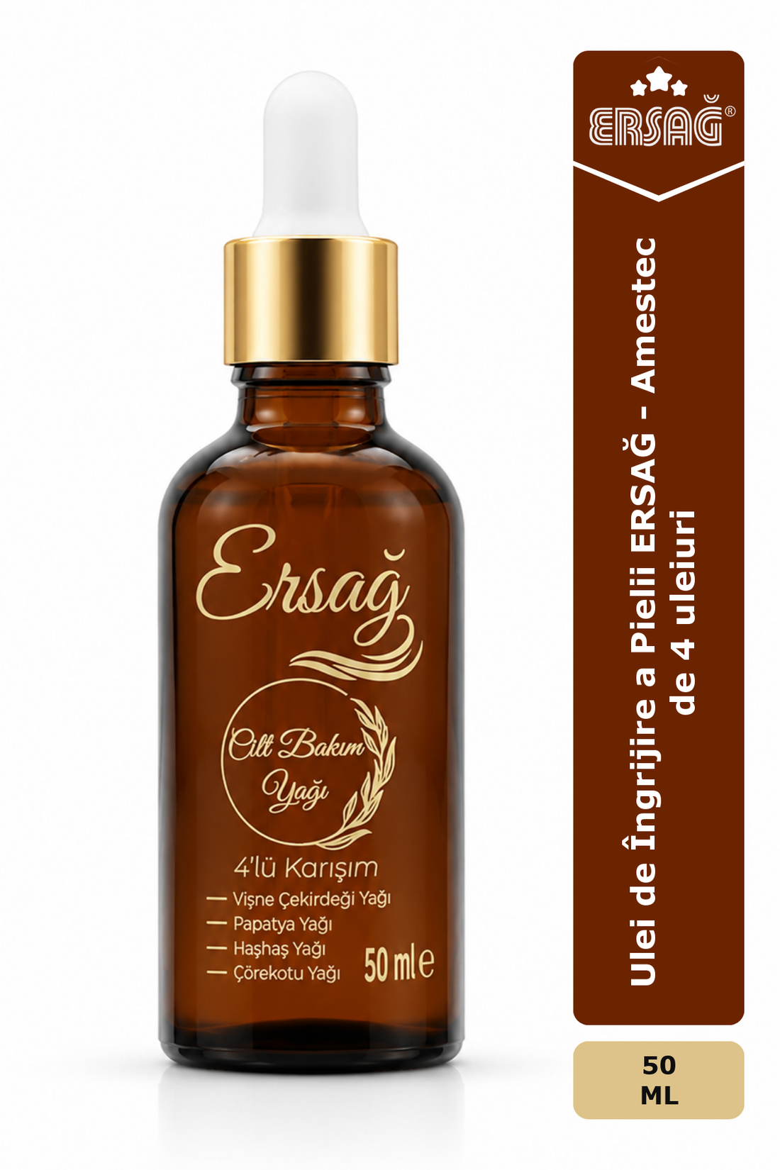 Imagine finală în limba română — Ulei de Îngrijire a Pielii ERSAĞ - Amestec de 4 uleiuri 50 ML