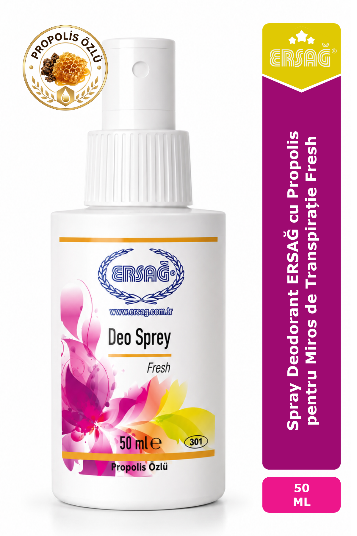 Imagine finală în limba română — Spray Deodorant ERSAĞ cu Propolis pentru Miros de Transpirație Fresh 50 ML