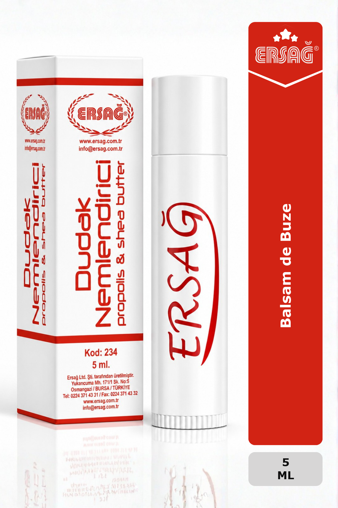 Imagine finală în limba română — ERSAĞ Balsam de Buze 5 ML