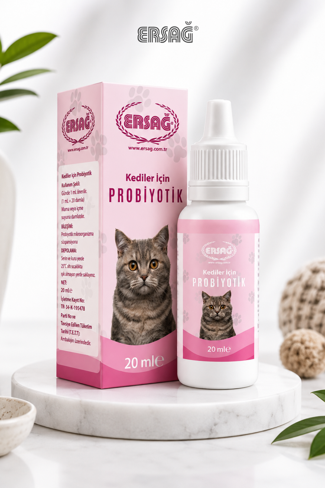 Imagine finală în limba română — ERSAĞ Suport probiotic pentru pisici 20 ML