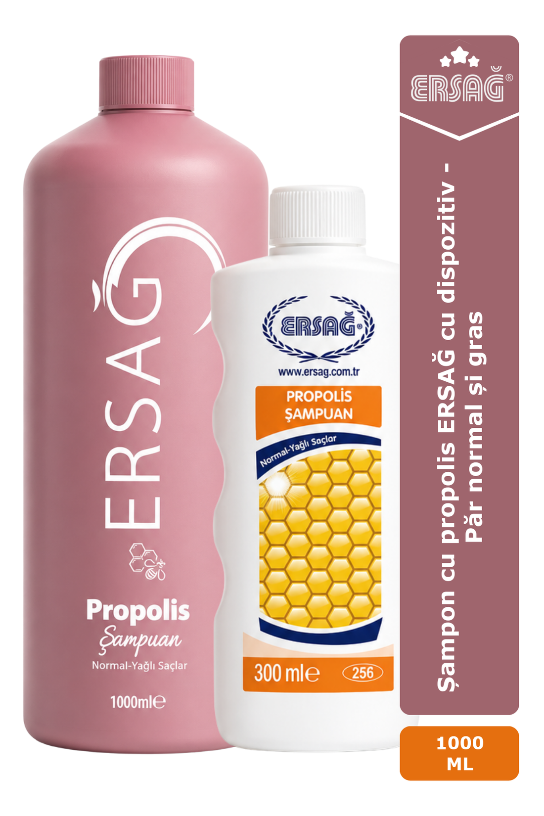 Imagine finală în limba română — Șampon cu propolis ERSAĞ cu dispozitiv 1000 ML - Păr normal și gras