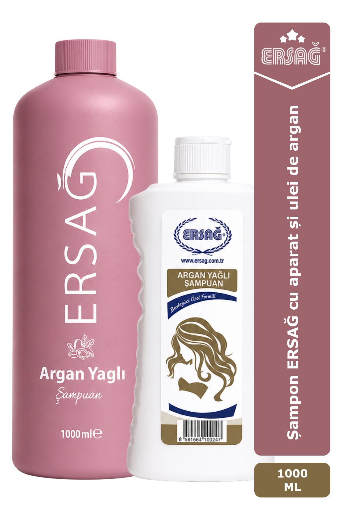 Imagine finală în limba română — Șampon ERSAĞ cu aparat și ulei de argan 1000 ML
