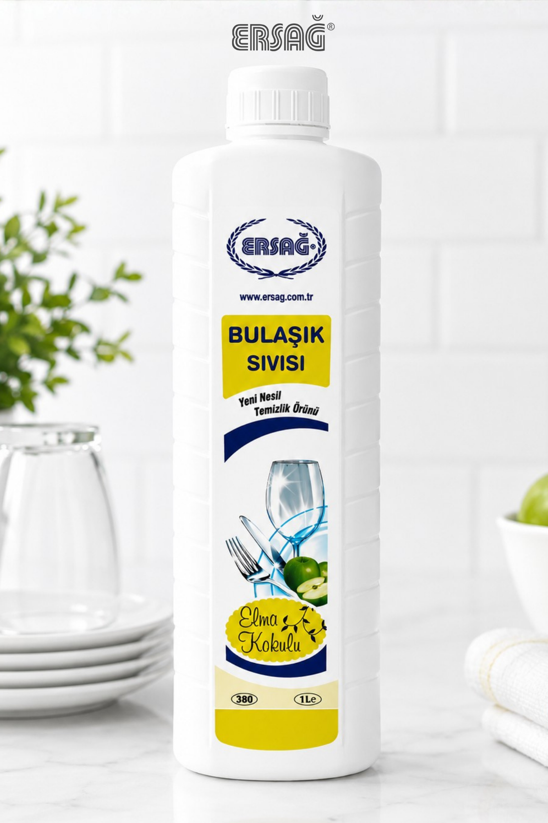 Imagine finală în limba română — ERSAĞ Detergent lichid pentru vase cu parfum de mere 1000 ML