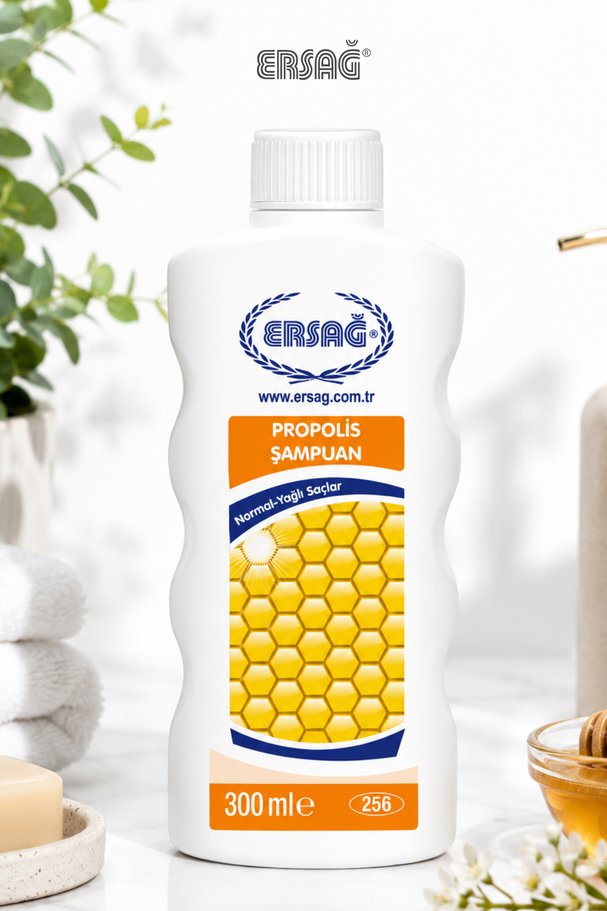 ERSAĞ Șampon cu propolis pentru păr normal și gras, 300 ml