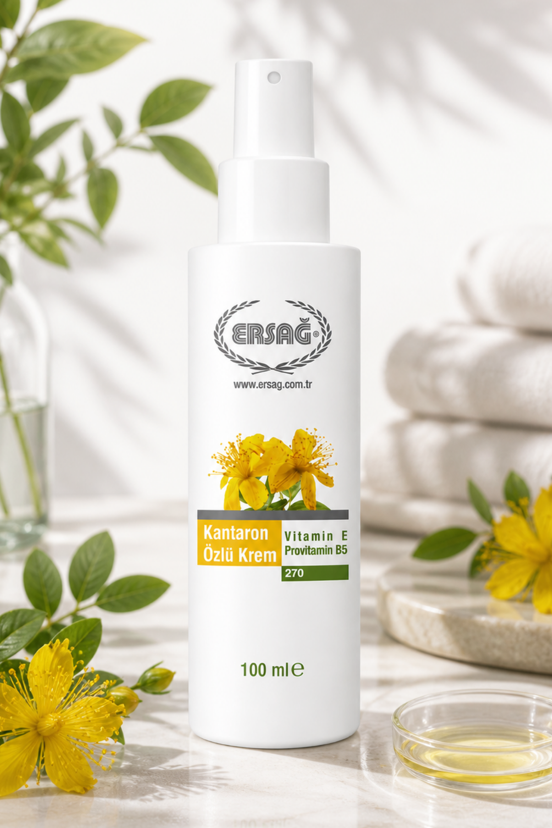 Imagine finală în limba română — Cremă de Îngrijire a Pielii ERSAĞ cu Extract de Sunătoare 100 ML