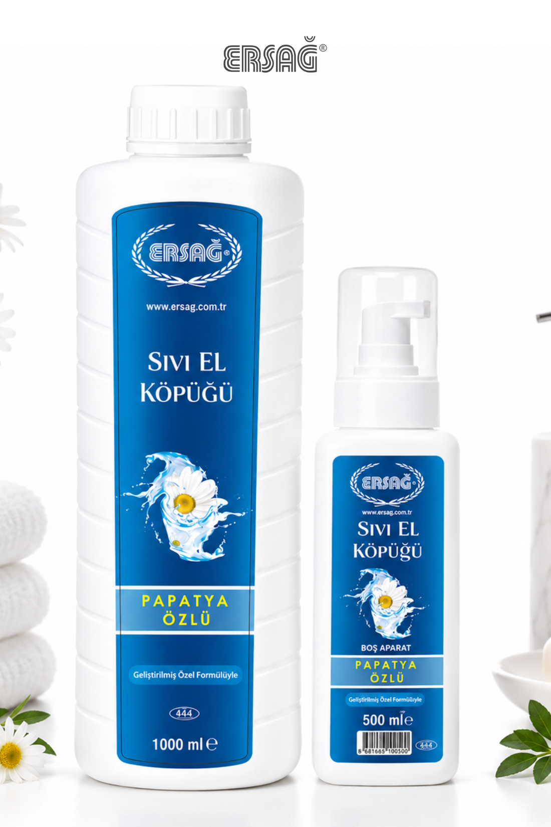 Imagine finală în limba română — ERSAĞ Spumă lichidă de mâini cu extract de mușețel 1000 ML X 500 ML
