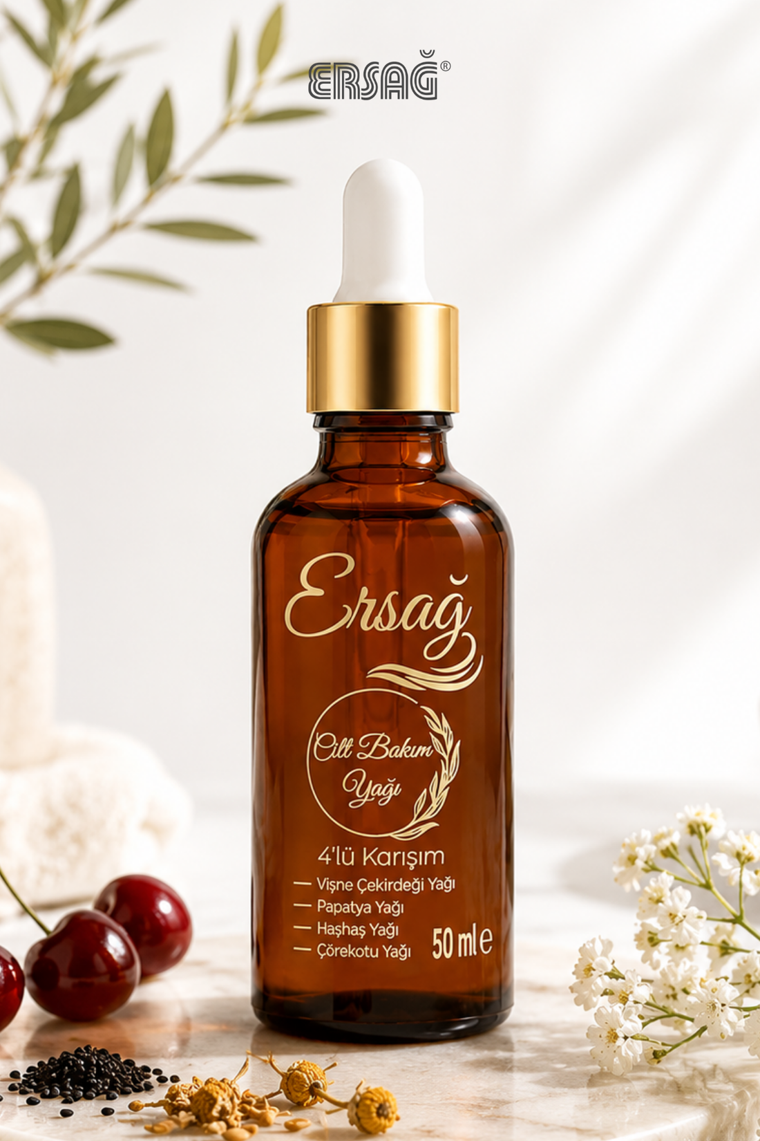 Imagine finală în limba română — Ulei de Îngrijire a Pielii ERSAĞ - Amestec de 4 uleiuri 50 ML