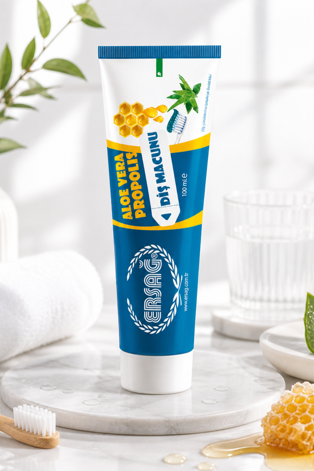 Imagine finală în limba română — Pastă de dinți ERSAĞ cu Propolis și Aloe Vera 100 ML