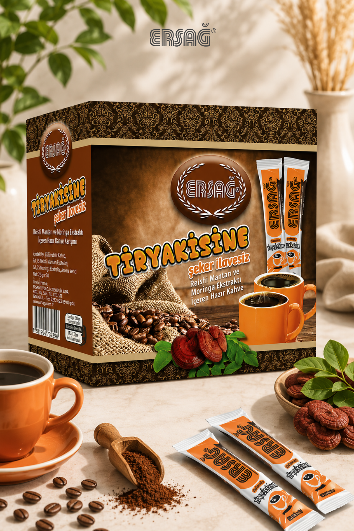 ERSAĞ Cafea cu ciupercă Reishi și moringa, 90 g