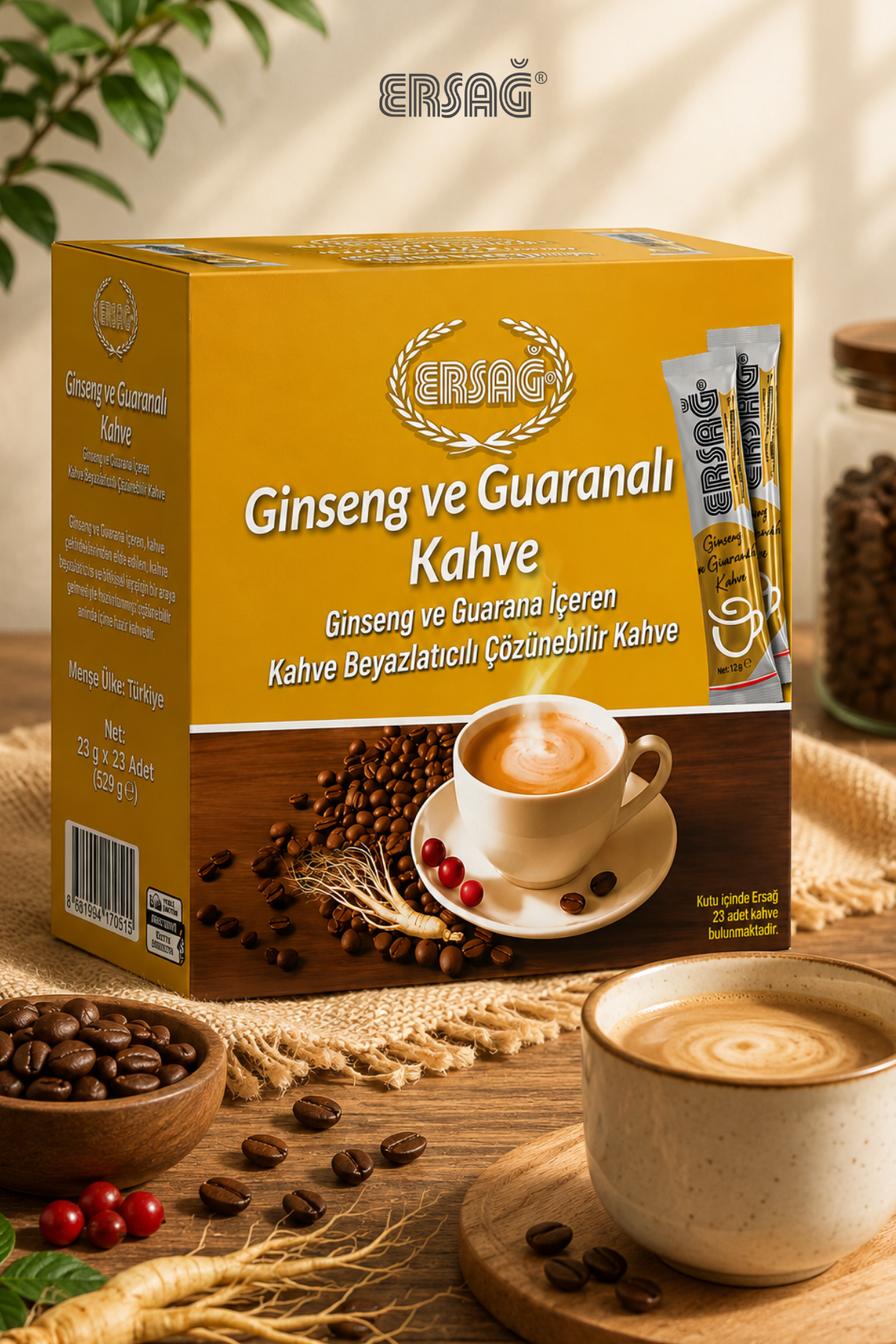 ERSAĞ Cafea cu Ginseng și Guarana 240 gr